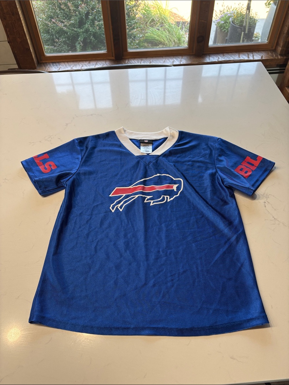 NFL Blue Kids Jersey with Red & White Buffalo Logo